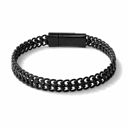 Armband Gun Metall flaches offener Gliederarmband Unisex Nickelfrei Biba