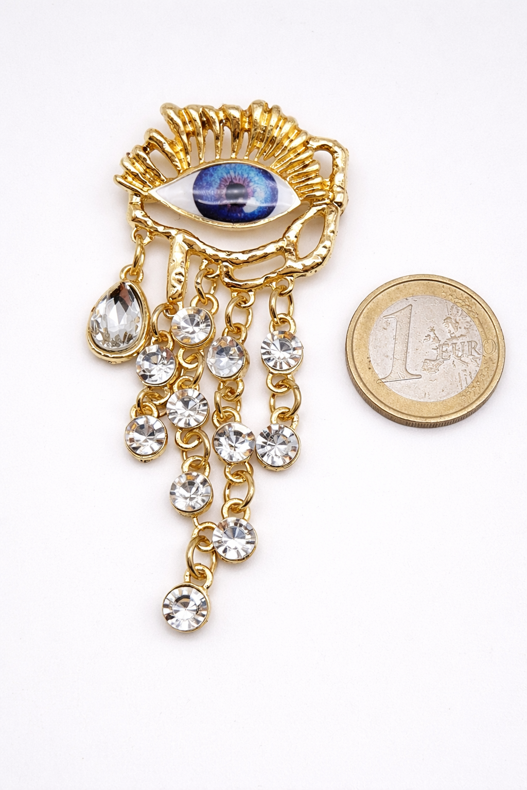 Brosche Auge sehen Modeschmuck Anstecknadel Straß