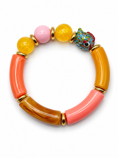 Armband Blau Orange Lila Bordeaux Naturtöne Trend elastisch (Kopie)