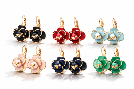 Ohrringe Blütenohrringe Ohrhänger Nickelfrei Blumen Natur garten Kamelie Amorino