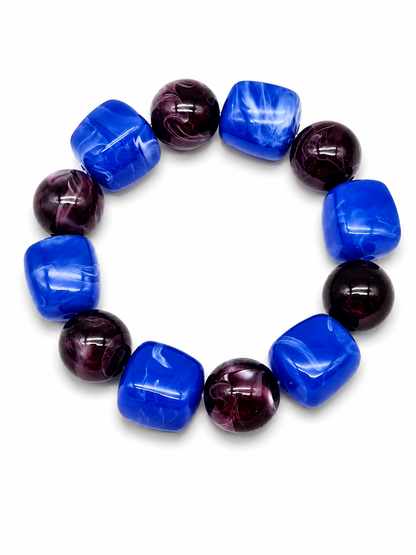 Armband Blau Orange Lila Bordeaux Naturtöne Trend elastisch
