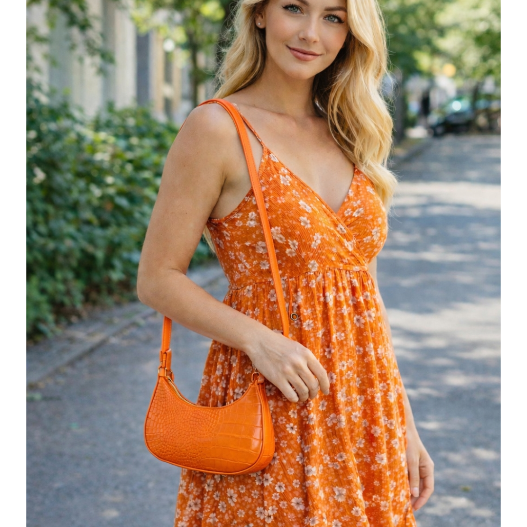 Yehwang Umhandtasche in Orange postiv farbenfroh bunt herbst