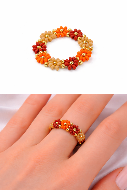 Ringe Elastische "Flower Power Ringe" Trend 2026 Miyuki Perlen Biba