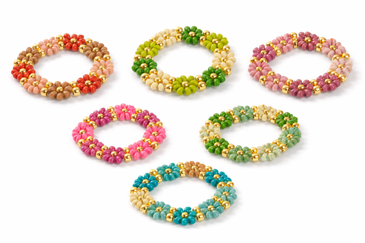 Ringe Elastische "Flower Power Ringe" Trend 2026 Miyuki Perlen Biba