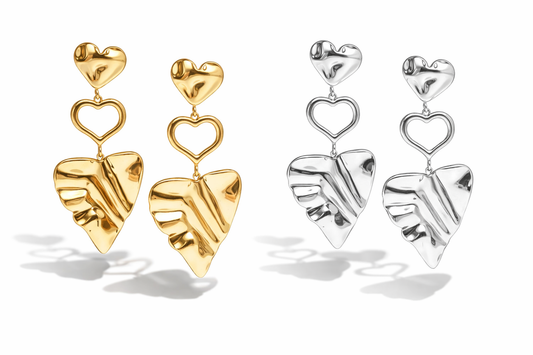 Ohrhänger goldfarben silberfarben nickelfrei herz liebe Romantik Yehwang