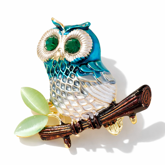 Brosche Eule Eulchen Blau Vogel Fantasie Anstecknadel Trend