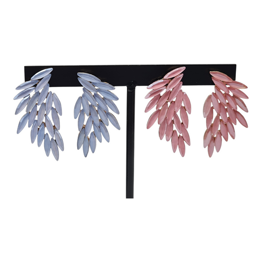 Ohrringe Ohrhänger Flügel Cat-Eye Stones Nickelfrei Sweet7 Rosa Lavendel