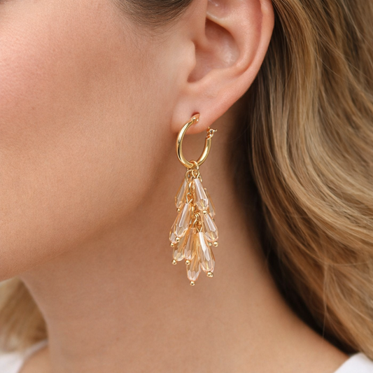 Orhhänger Lachsfarbene Crystale creolen nickelfrei Sweet7