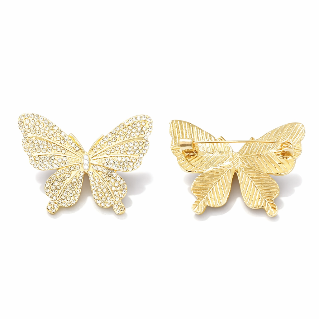 Brosche Ponchonadel Schmetterling Goldfarben Sommer Trend 2026