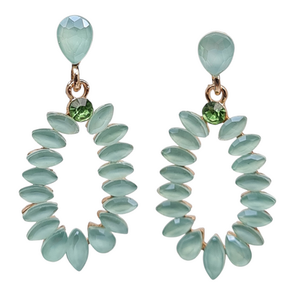 Ohrringe Orhhänger tropfenform Farben Nickelfrei Cat-Eye Stones Sweet7