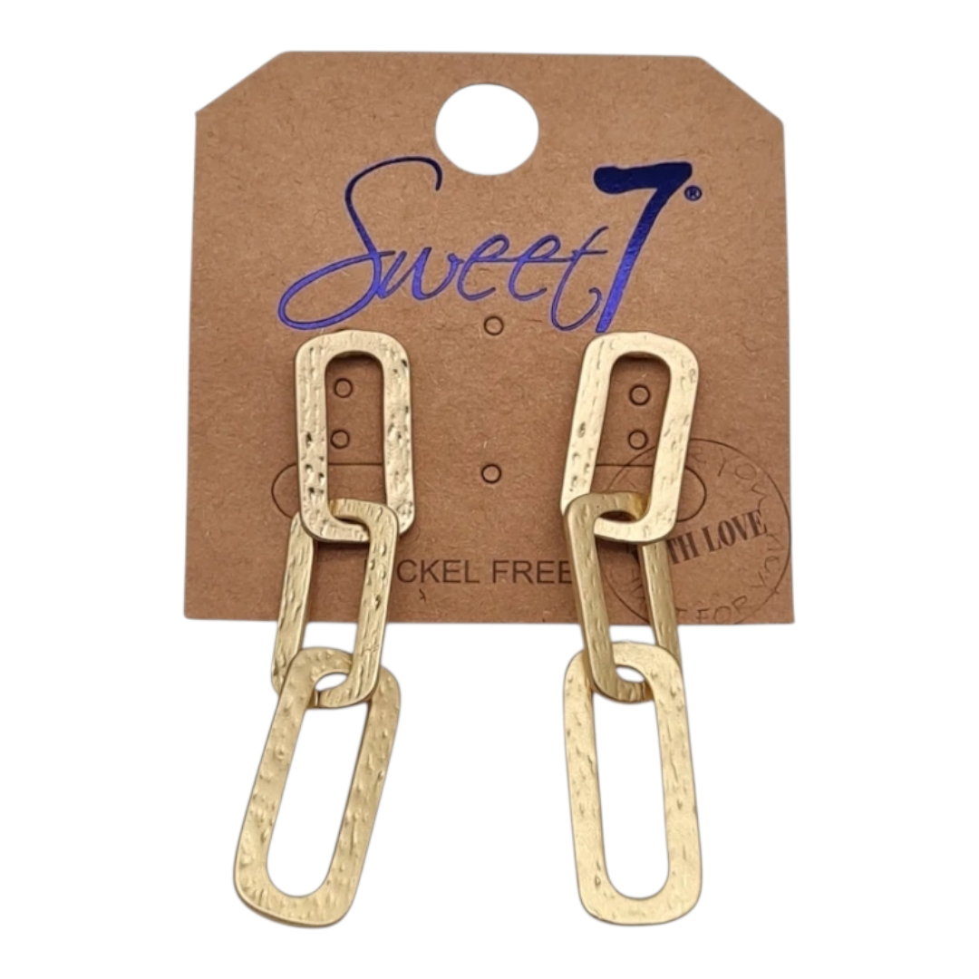 Ohrringe Ohrhänger Matt goldene Glieder Relief Nickelfrei Sweet7 elegant