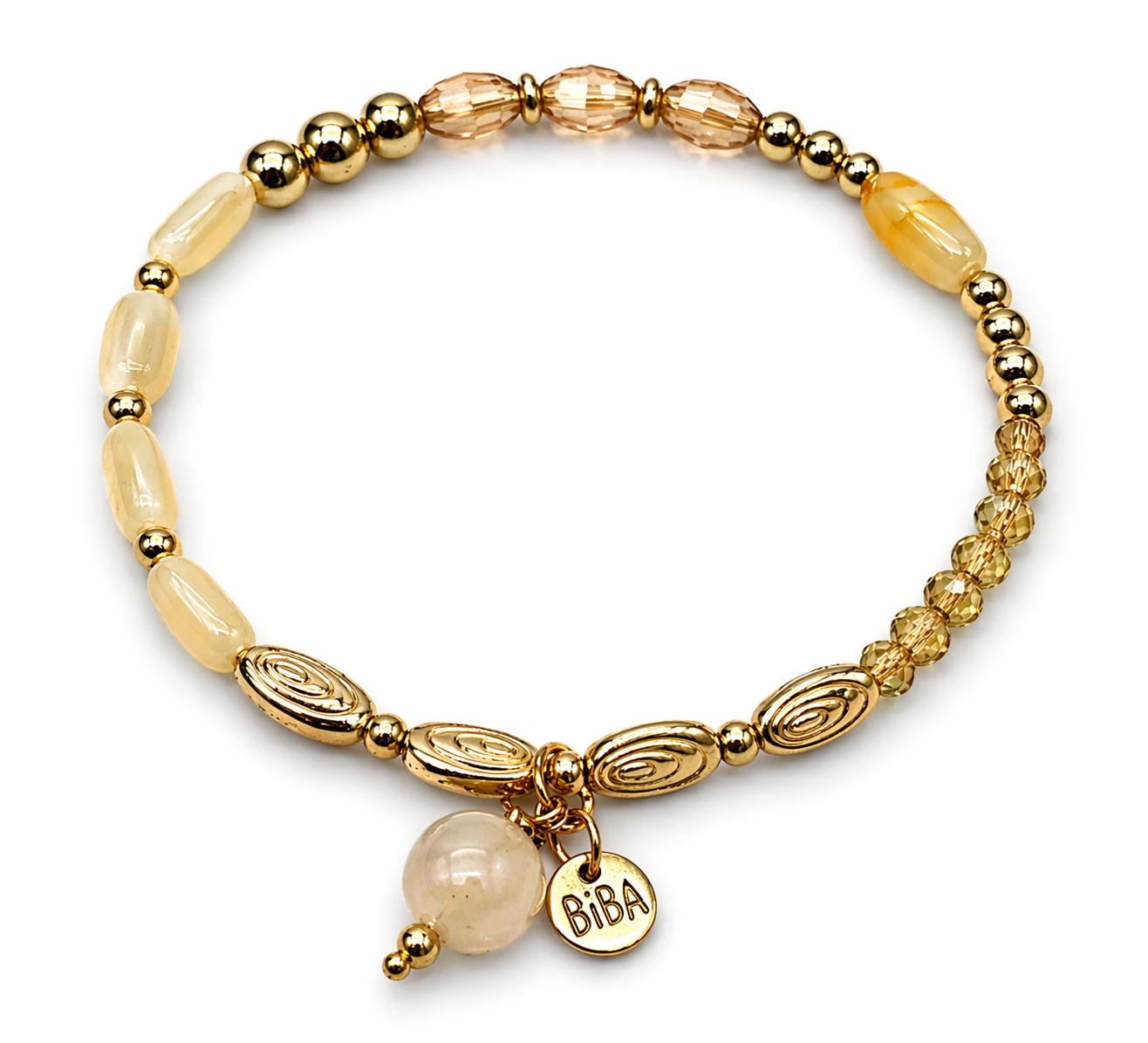 Armband elastisch Gold- und Goldfarbene Crystal Steinen Trend Sommer Biba