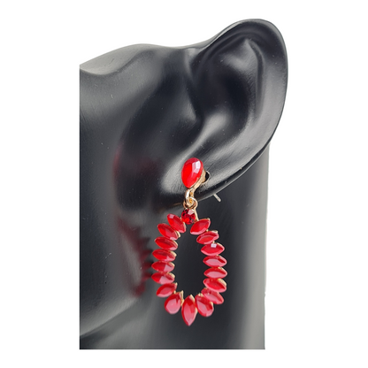 Ohrringe Orhhänger tropfenform Farben Nickelfrei Cat-Eye Stones Sweet7