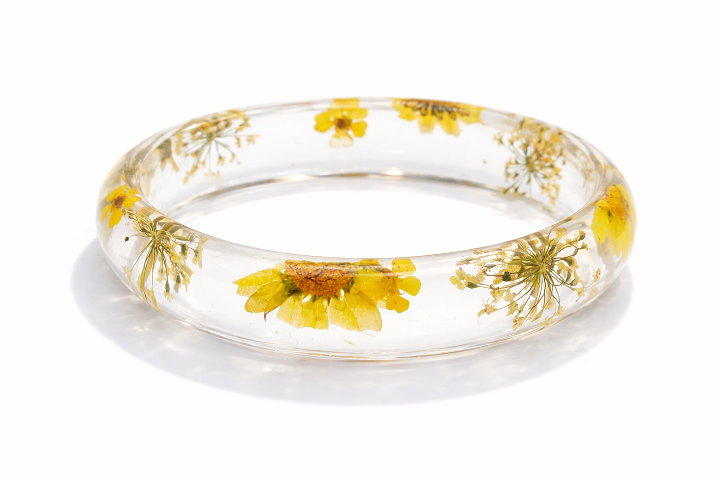 Armreif Acryl Transparent Blumen Blätter kombinierbar nickelfrei Trend Cosmos