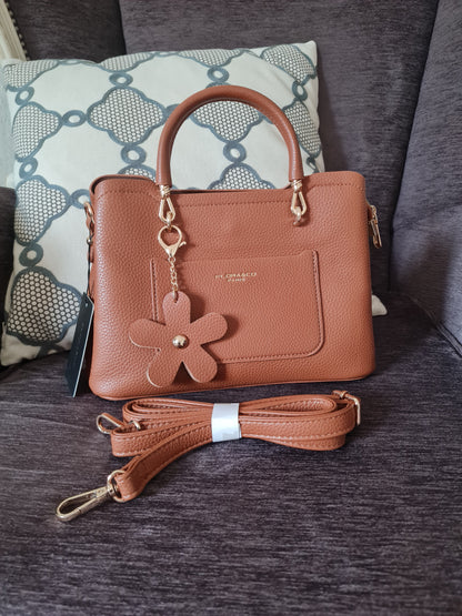 Handtasche Trendy zum umhängen von Flora & Co Cognac Trend Blume