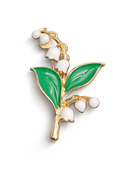 Brosche Maiglöckchen frühling retro vintage blumen mai