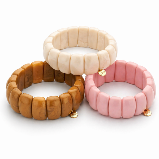 Armband Elastisch "Beans" Hellrosa Beige Toffee Modern Trend Biba