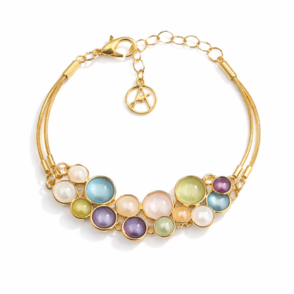 Armband Emaille nickelfrei Pastell blau hellblau goldfarben Trend Amorino