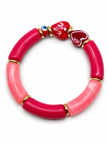 Armband Blau Orange Lila Bordeaux Naturtöne Trend elastisch (Kopie)