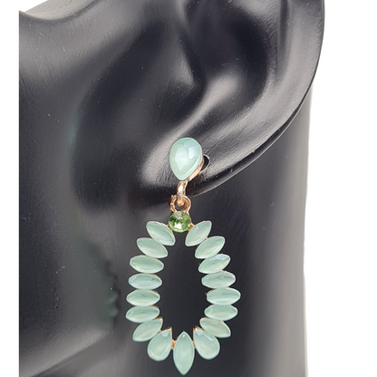 Ohrringe Orhhänger tropfenform Farben Nickelfrei Cat-Eye Stones Sweet7