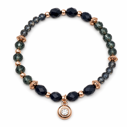 Armband elastisch Crystal Steinchen Grau, Lila- oder Schwarz Trend Sommer Biba