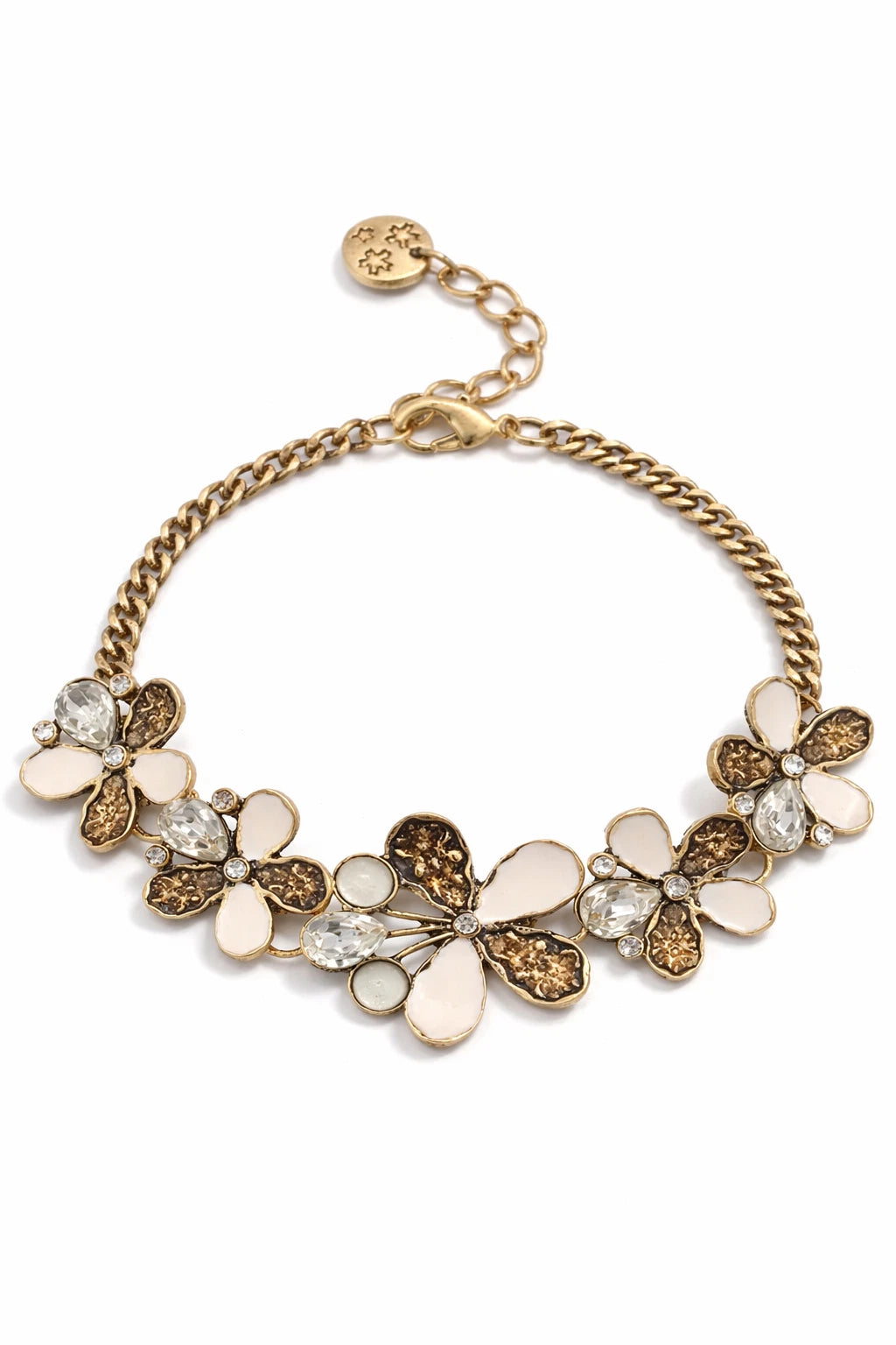 Armband Blossom Bijoux Stainless Steel Blumenmuster Süß goldfarben