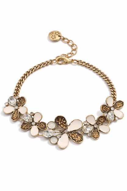 Armband Blossom Bijoux Stainless Steel Blumenmuster Süß goldfarben