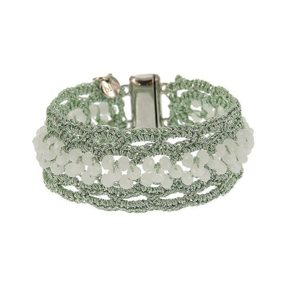 Biba Armband Texil mit Perlchen in Blau, Mintgrün oder Rosa